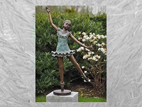 IDYL Bronze-Skulptur Ballerina | 130x64x32 cm | Klassische Bronze-Figur handgefertigt | Gartenskulptur oder Wohnbereich-Dekoration | Hochwertiges Kunsthandwerk | Wetterfest