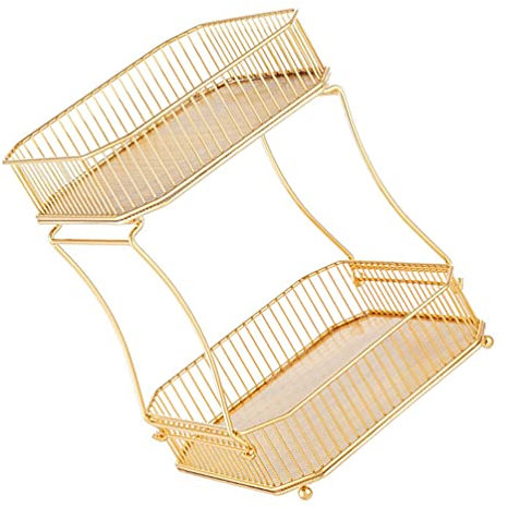 minkissy 1pc Two-layer Kitchen Bathroom Storage Rack Minimalist Design for Home Organization Stylish Finish and Lightweight for Neat Countertops and Efficient Storage