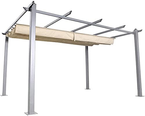 SDKFJ Markisen Ausziehbare Außenüberdachung Versenkbare Ersatz Pergola-Gewebe-Schattenabdeckung UV-Schutz Rutsche für Dachterrasse Pavillon Pool 0701(Color:Beige;Size:1x6m)