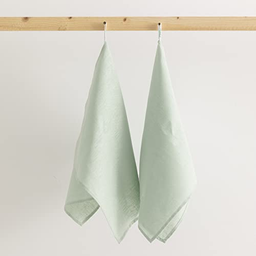 Belum | Pack mit 2 Geschirrtüchern, maschinenwaschbar, 100% Leinen, 2 Geschirrtücher, 45 x 70 cm, 100% Leinen, Packung mit 2 wiederverwendbaren Geschirrtüchern (Aqua)
