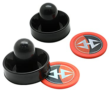 Hathaway Arcade Air Hockey 3-in Strikers and 2.5-in Pucks - Black and Orange