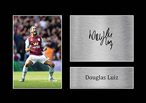 HWC Trading A4 Douglas Luiz Aston Villa Geschenke Gedrucktes Signiertes Autogramm Foto für Fußball Anhänger and Fans