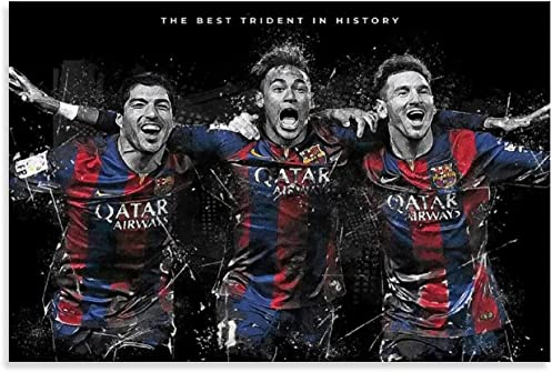 5D Diamant Painting Set FüR Erwachsene Und Kinder Messi Suarez Neymar-Plakat DIY Diamond Painting Kristall Strass Diamant Stickerei GemäLde 11.8x15.7(30x40cm) Kein Rahmen