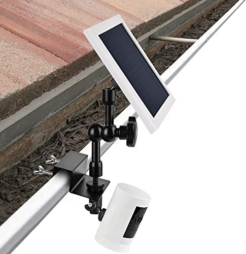 Soporte de canalón para panel solar de anillo y cámara adhesiva