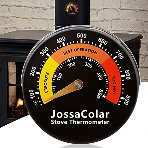 Jossacolar Log Burner Thermometer Magnetic Wood Stove Thermomter Flue Thermometer Log Burner Temperature Gauge Log Burner Accessories