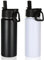 Volhoply 530ml Trinkflasche Edelstahl Zwei Packungen,Doppelwandig Vakuum Isolierte Thermosflasche mit Strohhalm,Metall Water Bottle,BPA-Frei Thermoskanne für kinder, Schule, Outdoor(Mischen,2 Set)