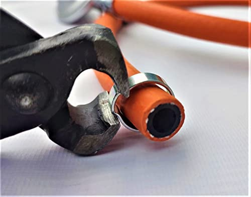 ZaTeChS Propan Butan Gasdruckregler Klemmzange Gasschlauch 200cm (2m) | Ø9mm | 21.8 Zoll LKS Anschluß mit Schnellkupplung | bis -30°C | Propangasschlauch | Gas Hose für Camping, Gasgrillgeräte