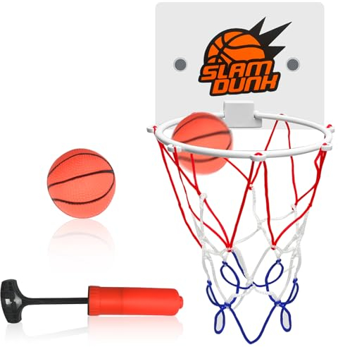 BLMHTWO 4 Teiliges Basketballkorb, Mini Basketballkorb Indoor Wandmontage Mini Basketballkorb mit 2 Bällen und 1 Luftpumpen für Geburtstagsfeiern Spielspiel Sportgeschenke