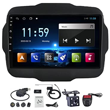 VOLEMI Android 11 Autoradio mit Navi für Jeep Renegade 2016-2020 Radio AM FM RDS DAB Car Radio 9 Zoll-IPS-Dispaly CarPlay Android Auto Lenkradsteuerung/1080P-Video/Bluetooth Hände frei (Size : M100S)