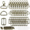 100 Stück Drehbare Karabinerhaken Mit Drehgelenk Schlüsselanhänger D-Ringe Triglide-Schiebeschnalle Gurtversteller Metall Magnetknöpf Schnallen und Verschlüsse für DIY Nähen Zubehör (32mm, Bronze)