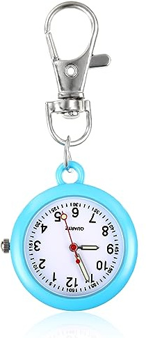 YUFFQOPC Pocket Watch Keychain Quartz Fob Watch Hanging Doctor Nurse Watch | Clip-on Fob Watch Nurses Hanging Carabiner Watch for Doctors Nurses and Outdoor Activities
