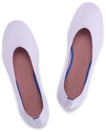 Frank Mully Ballerines Plates à Enfiler en Tricot pour Femme - Escarpins à Bout Rond, Violet, 41.5 EU