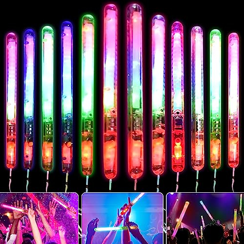 12 Stück LED Leuchtstäbe: LED Leuchtstab Glasfaser, Led leuchtstab, Leuchtwedel, Leuchtstäbe Partyzubehör,LED Leuchtwedel Leuchtet, Leuchtwedel Set für Kinder Weihnachten,Hochzeit,Party,Konzert Raves