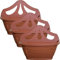 AHS 42cm Venetian Garden Planter - Wall Fence Planter - 7L Plastic Wall Hanging Pot - Lightweight Basket For Flowers - Ideal For Indoor And Outdoor Decoration - Modern Flower Pot (Terracotta, 3)