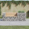 prissent Gartenbank mit Korb Gabionen aus massivem Kiefernholz Bank Holz Bank aus Metall Gabionen Holzbank Gartenbank Outdoor Bench