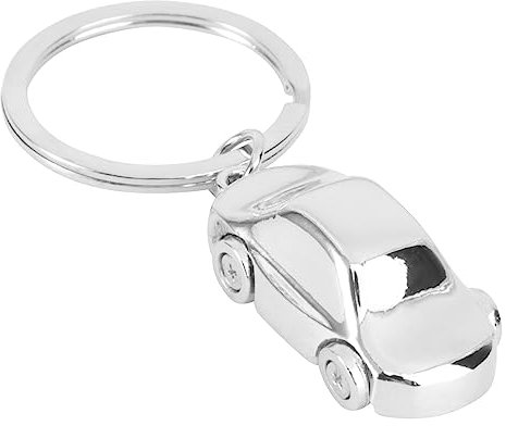 BUGUUYO Kreativer Autoschlüsselanhänger aus Metall Silber Design im Auto Format als Schlüsselring oder für Auto Liebhaber und Jungs