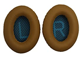 Ailan 1 Paar Kissen Ohrpolster Professionelles Gaming Leder Headset Mesh Ohrenschützer Gamer Ersatz für Bose QC35 Kopfhörer, Khaki+Blau