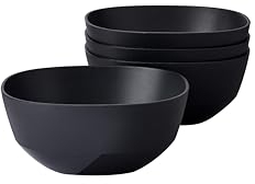 Mepal – Servierschale 4 Stück Silueta – Spülmaschinen- und mikrowellenfest – Salatschüssel – Tapas Teller – Geschirr – 750 ml – Nordic black