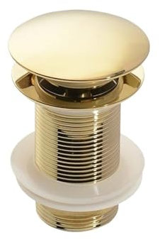 Bouchon de vidange Pop-Up for lavabo de Salle de Bains, en Or brossé, Noir Mat, Blanc, Or Rose, Or, Chrome, Accessoires de lavabo (Color : Light Gold no Hole)