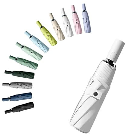 Travel Folding Umbrella Automatic Open/Close Handle Coating Layer Fabric Blocking/Portable Golf/Car Compact Umbrella/Lightweight Small Backpack/Rain Sun Anti UPF 50 UV Protection 99.9% /Men Women Kids