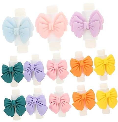 jojofuny 10 Pairs Bowknot Cable Protectors Data Charging Cable Sleeves Mixed Colors for Home Usb Wires Accessories