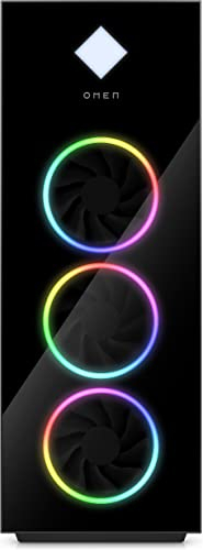 HP Omen 45L Gaming Desktop PC, GT22-2005ng, Intel Core i9-14900K, 64 GB (4x16GB) DDR4-SD RAM, 2000 GB SSD, NVIDIA GeForce RTX 4080, Windows 11 Home, Tower PC, Schwarz, Seitenblende aus Glas