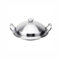 Amzheziyi Poêle-Wok inox 24 cm, wok antiadhésif induction, avec couvercle inox, argent
