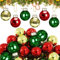 Tioncy Mini-Glaskugeln, 2,5 cm, Blau und Weiß, kleine hängende Ornamente, Sommer-Ozean-Party-Dekoration, glänzend, klein, bunt, Anhänger für Weihnachtsbaum, Rot, Grün, Gold, 32 Stück