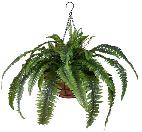 Artificial Ferns for Outdoor, Artificial Ferns, Outdoor Hanging Basket in Faux Ferns | Outdoor Hanging Basket in Faux Ferns, Large Fake Ferns in Resi Silk