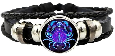 Gleym Manifestation Bracelet - 12 Constellation Zodiac Sign Wristband, Spirilet Portable Multilayer Leather Bracelet