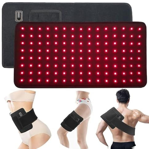 Ceinture Thérapie Lumière Rouge,Coussinet Flexible Portable Thérapie au Laser Froid avec Minuteur pour Les Muscles Articulaires,Dos,Jambes,épaules,Taille Soulagement Douleur