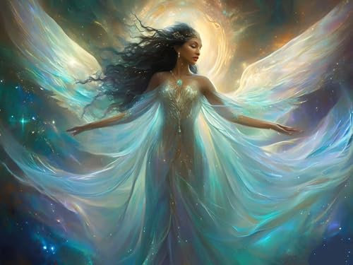 Shozhoo Malen Nach Zahlen Erwachsene Engel-Göttin Malen Nach Zahlen Kinder mit 3-Pinseln und Acrylfarbe Diy Set, Paint by Numbers Adult Leinwand Handgemalt öLgemäLde Kit Als Geschen 35x25cm s-11352