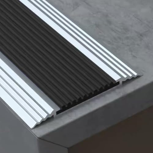 RTVGNSZSJL Treppenkante Kantenschutz AntisRutsch,Aluminium Treppenkantenprofil Für Innen Außen,100cm Wasserdicht Treppenkantenprofil(Black)