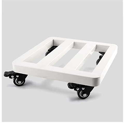 Pot de fleurs en acier avec roulettes – Support carré pour pot de fleurs sur roulettes pour intérieur et extérieur