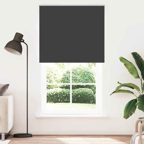 vidaXL Estor Enrollable Opaco Negro 120x210 cm Tela Ancho 116,6 cm