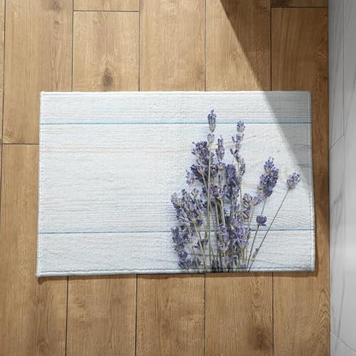 CEVAN Fußmatte Personalisiert Mit Foto Flache Fussmatte Innen Extra Dünn Lavendel Schmutzfangmatte Innen Mit Motiv Groß Schmale Fussmatte Außen 40x60cm
