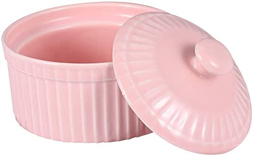 YXUANYZNB Porcelain Ramekin with Cover-Pink