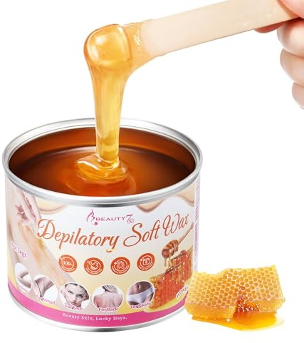 Beauty7 100% Natural Sugar Wax Hair Removal Kit 400g, Vegan, Hypoallergenic, Washable No-heat Formula Waxing Sugar Paste Ideal for All Body Areas, High Performance for All Type Skin
