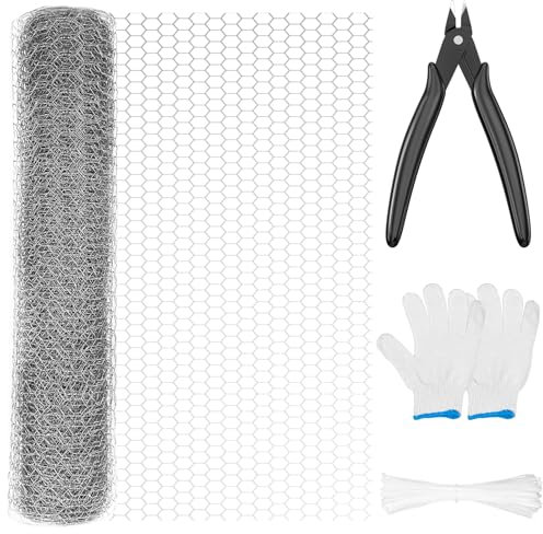 Crihovy Grillage a Poule, Grillage Cloture, Grillage Jardin 0.4 x 10m, Grillage a Mouton, Grillage Galvanisé Petite Maille, Grillage Lapin, Maille Hexagonale, pour Elevage Volaille, Enclos Parc Jardin