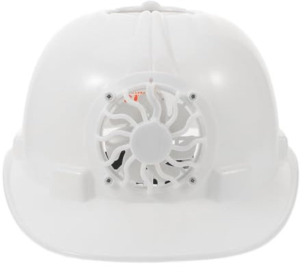 Cabilock Schutzhelm-Fan wiederaufladbarer Lüfter tragbarer Halsventilator Hardhat Solar-Fan-Mützen für Herren Solarfans Auto Fan-Schutzhelm Bauhelm Solar-Fan-Hut Elektronisches Bauteil Weiß