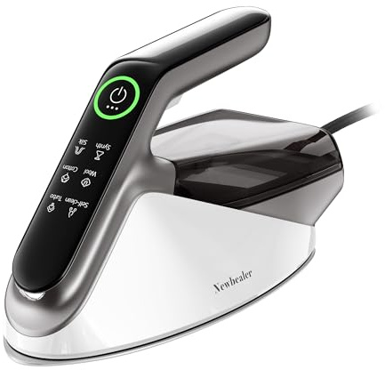 Newbealer Steam Iron 2400W Turbo Steamer, Silver | 350ml Detachable Water Tank, Max. 32g/min Continuous Steam, 200g Steam Boost, 4 Steam Settings