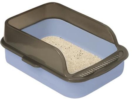 Cat Litter Tray with Open Top - Saucepan with Raised Sides, Leak-Proof Base | Comfortable Entry Pet Toilet Box, Pet Accessory