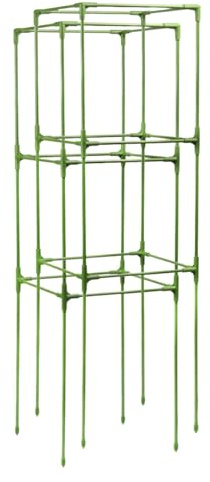 Dickly Quadratisches Rankgitter für Tomatenpflanzen, 2 X für Gurken, Paprika, Montage, Stabile, Vielseitige Fiberglaspfähle, Mehrfarbig, 32cmx32cmx123cm