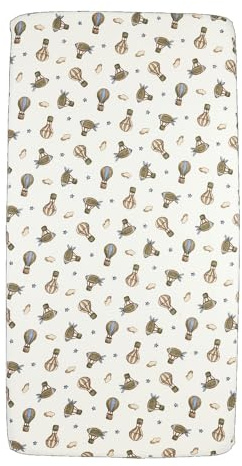 Meyco Spannbettlaken Kinderbett 70x140/150cm Jersey Air Balloons | 100 % Baumwolle - Oeko Tex zertifiziert - Spannbetttuch - Rundum-Gummizug - atmungsaktiv & hautfreundlich