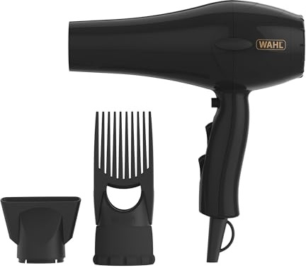 Wahl Powerpik 2 hårtork för afro-texturerat hår | Hårtork med pik-tillbehör, cold shot, afro-karibiskt hår, tre värmelägen, frissfri torkning