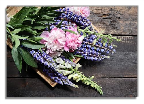 Wallario selbstklebendes Poster - Stillleben mit Frühlingsblumen, Aufkleber in Premiumqualität, Klebefolie Größe: 70 x 100 cm (Riesenposter)