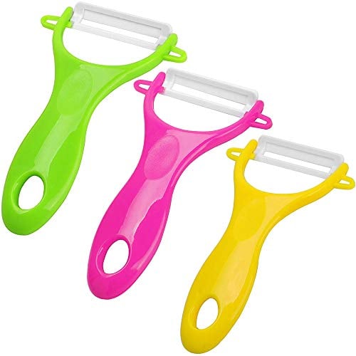 3pcs Ceramic Peelers-Vegetable Ceramic Peeler Ease of Use,for Fruit,Carrot,Potato,Zucchini,Cucumbers,Veggie Slicing,Color Random