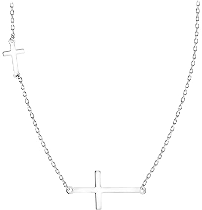 Sofia Milani - Damen Halskette 925 Silber - Kreuz Anhänger - 50150