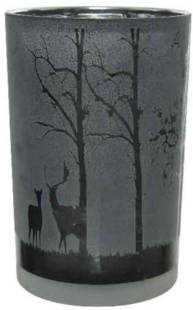 Kerzenhalter Teelichthalter Kerzenständer Hirsch schwarz Ø 12x18 cm | Dekoration