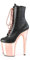 Pleaser Damen FLAMINGO-1020 Plateau High Heels Stiefelette Lederimitat Schwarz/Rose Gold 36 EU